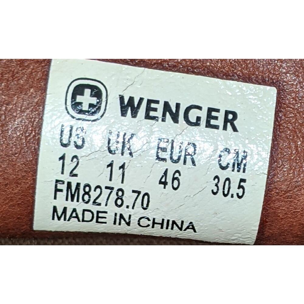 Wenger Swiss Supreme Quality Hiking Mocs Full Grain Leather Brown Size 12 GUC - Picture 11 of 11
